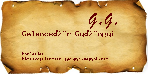 Gelencsér Gyöngyi névjegykártya