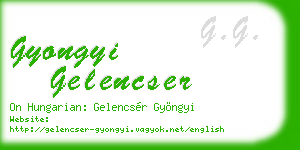 gyongyi gelencser business card