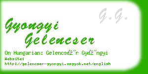 gyongyi gelencser business card